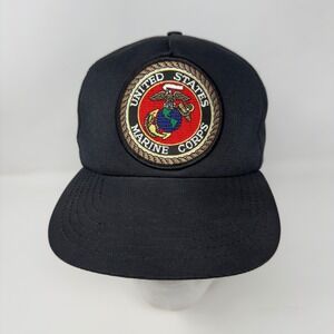 HMC Honors US Marine Corps Snapback Hat Black USMC Embroidered Patch Made in USA